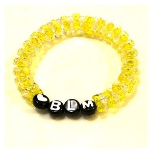 2/$12 Yellow and Clear Black Lives Matter Bracelet